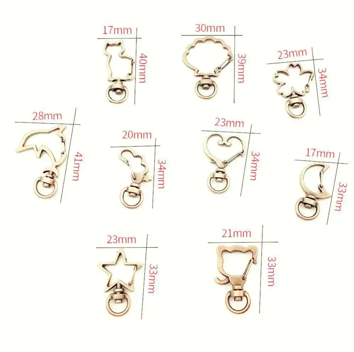 Factory Different Shape spring Keychain Custom Lobster Clasp Keychain Metal Snap Hook Clip Swivel key chains Accessory Keyring