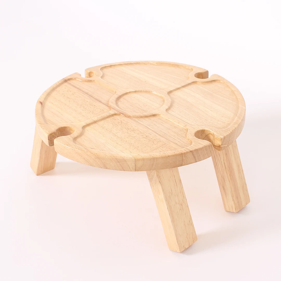 Высокое качество OEM Solidwood винный стол для пикника с 4 стеклянными держателями