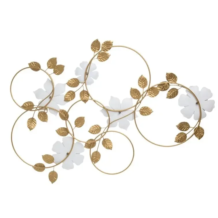 Luxurious quality Factory Wholesale price eye-catching White & Gold Color Multi Wreath Floral Wall Decor for Hotel Home Restaur