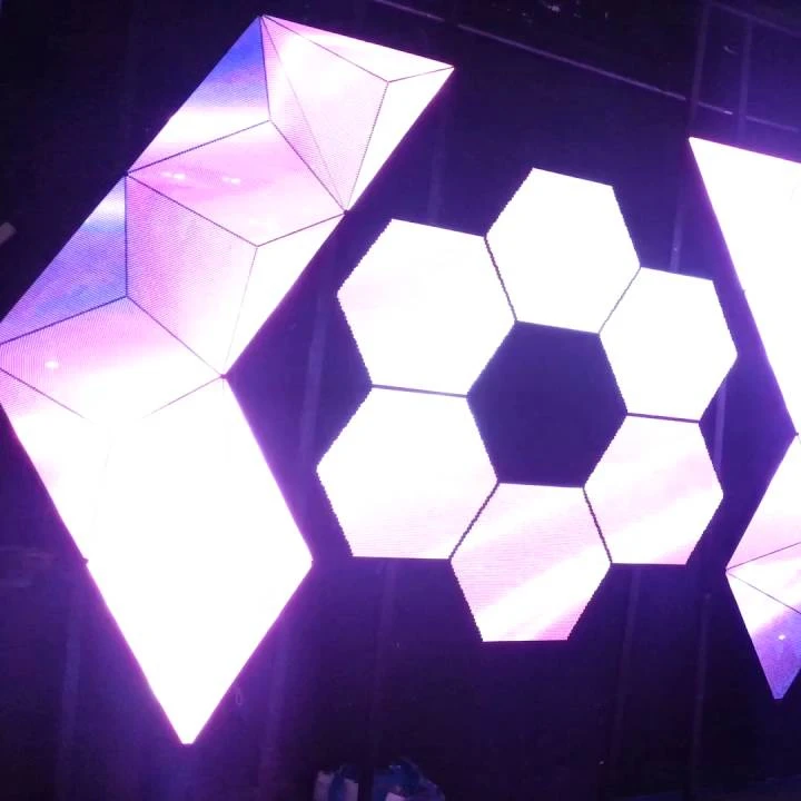 Honeycomb Irregular Display Screen P2.5 P3 P4 P5 Full Color Indoor Hexagon Special-shaped Led Display Screen For Dj Booth Club
