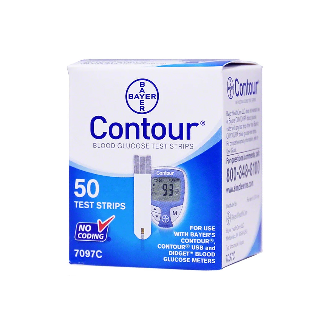 Factory Hot Sales Bayer Contour Test Strip 50s Glucose Meter Testing Diabetic Test Strips