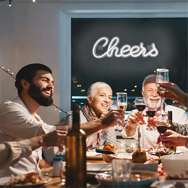 WanXing Neon Sign Cheers Wedding USB Acrylic Led Lights Bar Party Club Wall Decor For Children To The Room With Sign Decor Gift