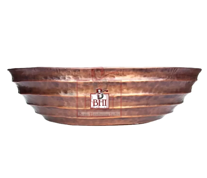 Antique Copper Hammered Oval Wash Basin Freestanding for Bathrooms & Hotels Toilets and Bathrooms Home Decorations
