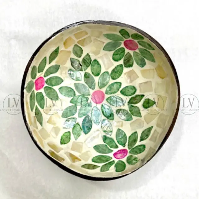Top Ranking Natural Coconut Shell MOP Inlay Bowl With Variety Design For Kitchen Ware Wholesale Nice Price From Vietnam