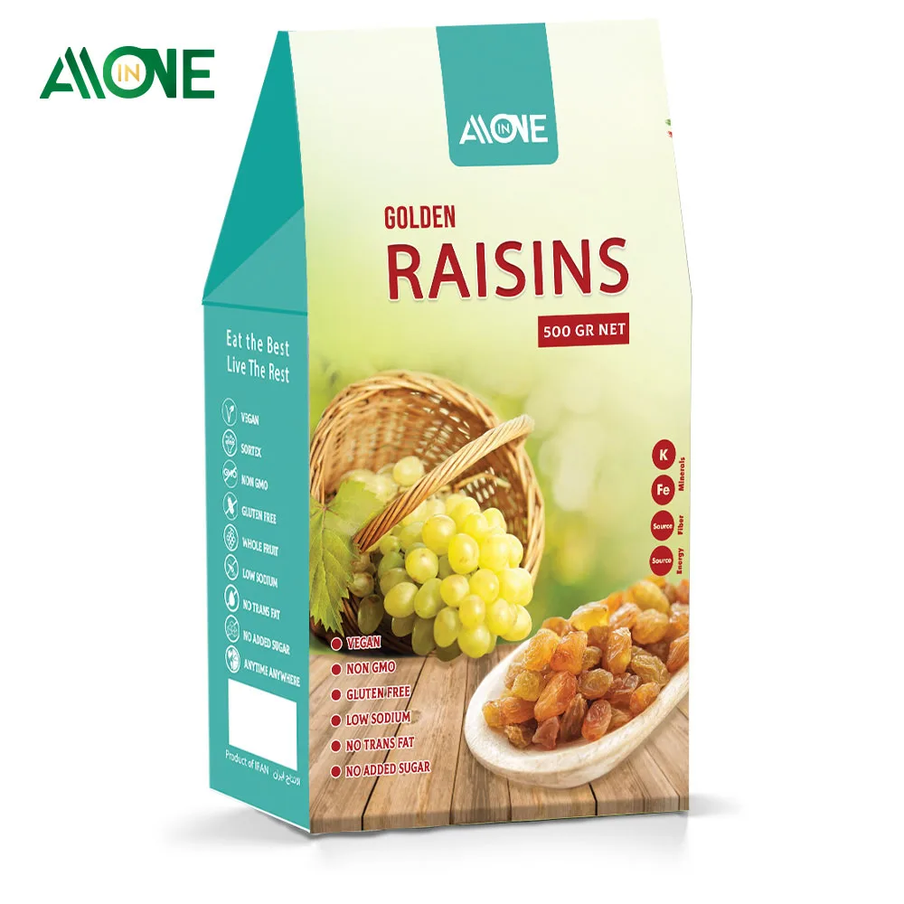 500 GR Natural Premium Quality Golden Raisin Top Grade Raisins Retail Dried Golden Raisins
