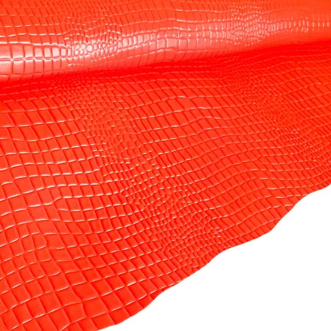 Premium Quality Red Embossed Goat Genuine Leather for Bags and Shoes Genuine Leather Product