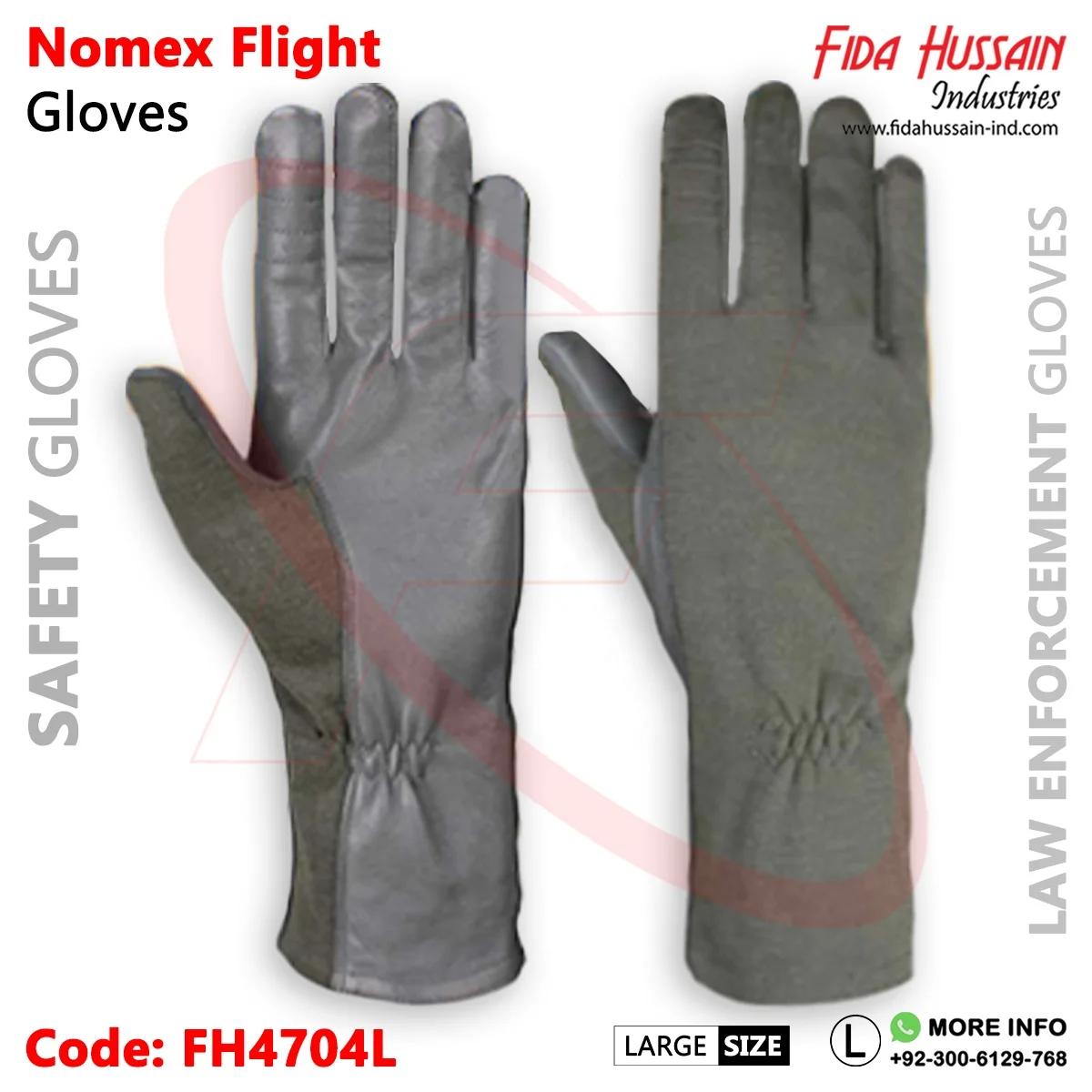 Top Best Soft Goatskin Nomex Flight Pilot Gloves Training Aramid Fabric Safety Leather Gloves from Pakistan for Working