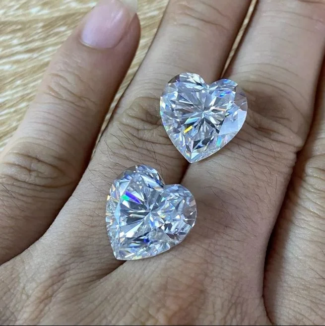Оптовая продажа, заводская цена, супербелый бриллиант за карат, 5x5 мм, огранка в форме сердца, свободное женское кольцо, ювелирные изделия