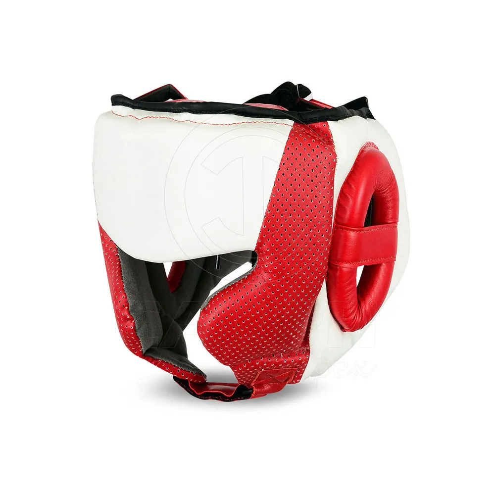 custom design PU leather head gear head guards Thai boxing training head helmet