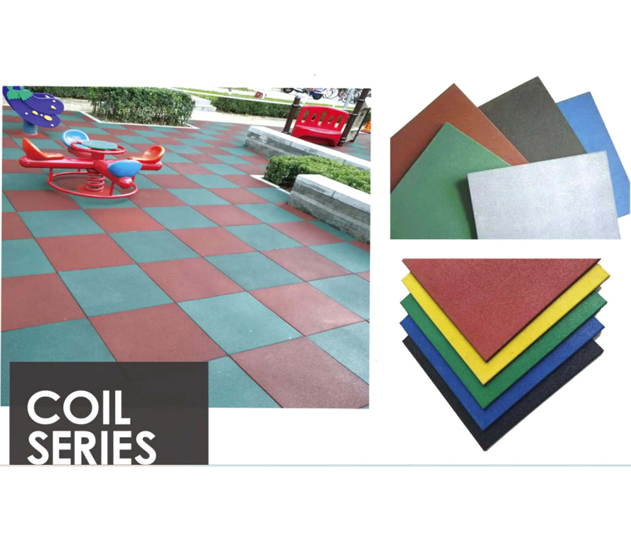 compassarmor Solid color rubber floor mat Premium Soundproof Fireproof Laminate Rubber Flooring Underlayment EPDM and SBR rubber