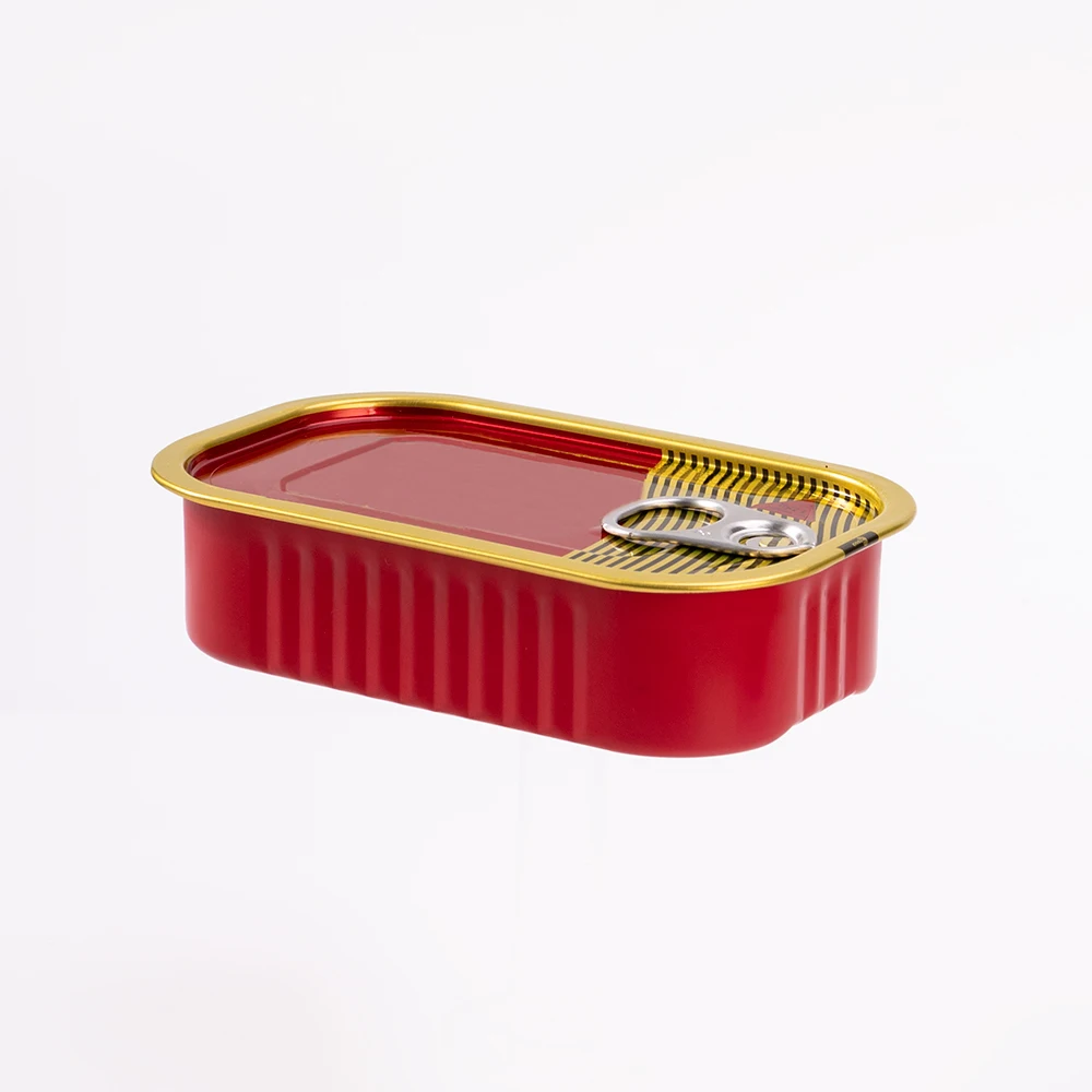 Tinned Tuna Salmon Milk Juice Square Food Grade Easy Open Cap Sardine Fish Tin Food Cans