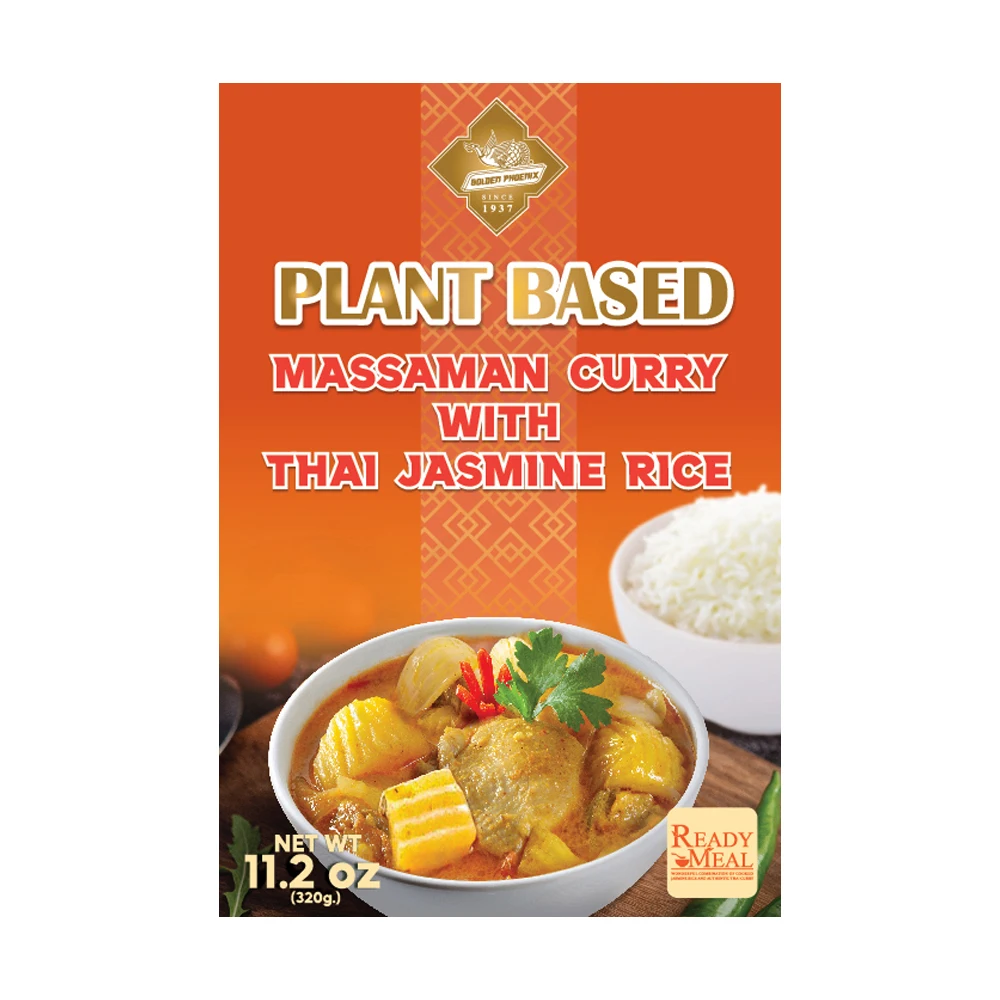 Best Quality Thai Food Ready to Eat - Plant Based Massaman Curry with Thai Jasmine Rice Instant Meals from Thailand