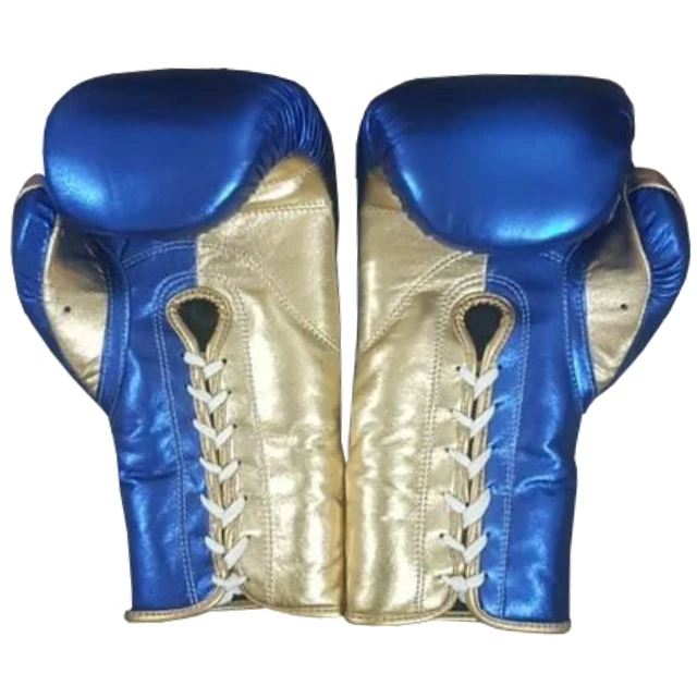 Blue & Gold Muay Thai Wholesale Winning Model Cheap Boxing Glove Mexican Style 12oz Training Sparring Muay Thai Boxing Gloves
