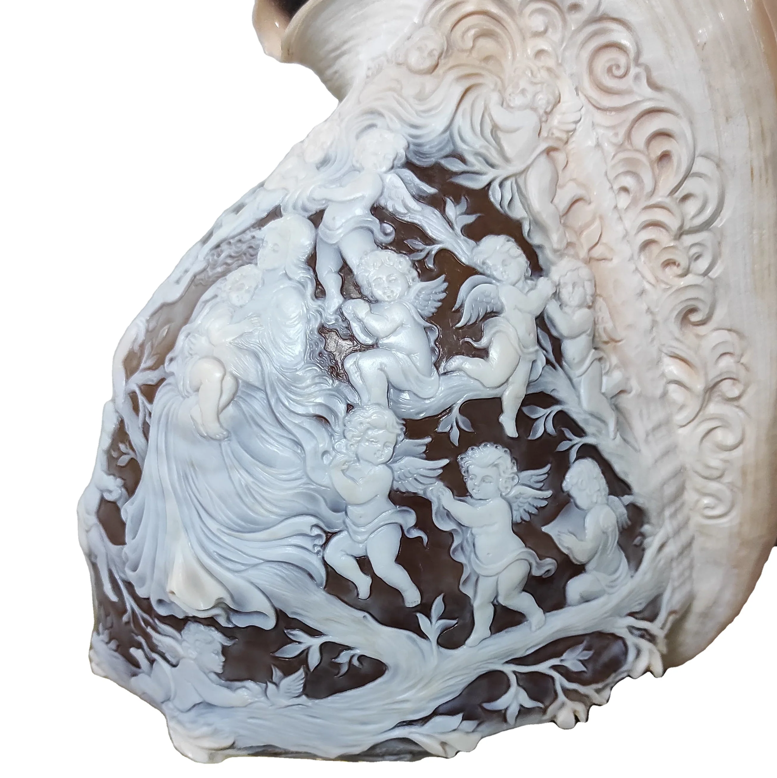 Loose Handcarved Sardonyx Shell Cameo from Torre Del Greco Italy Natural camafeo full shell carving customizable