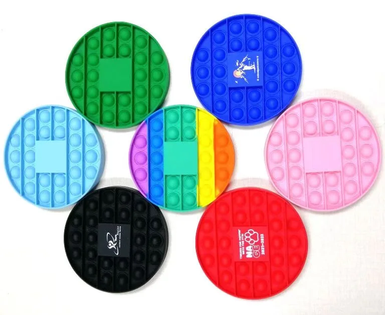Custom Logo Silicone Pop Toy Push Bubble Toy Silicone Fidget Sensory pop toy