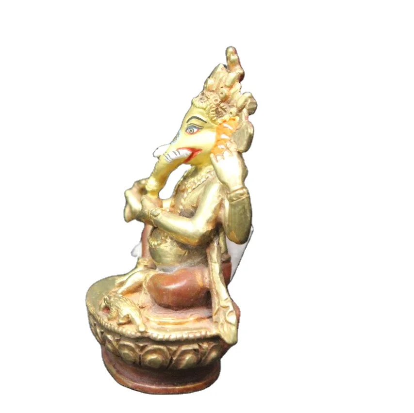 Home Decor Brass Statue Bronze Nepal Handicraft Ganesha Figurine Top Quality Brass Religious SCULPTURE Metal Art for Sale