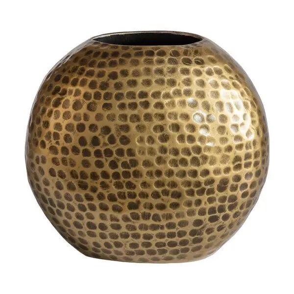 Aluminum Flower Vase With Hammered Design Along With Custom Brass Antique Finished for Home and Office Decor