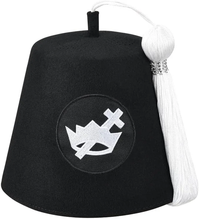 Masonic Officer Hat Bullion Rhinestones Embroidery Hat |Shriners Fez with Tassel Sports Shriner Fez Hat