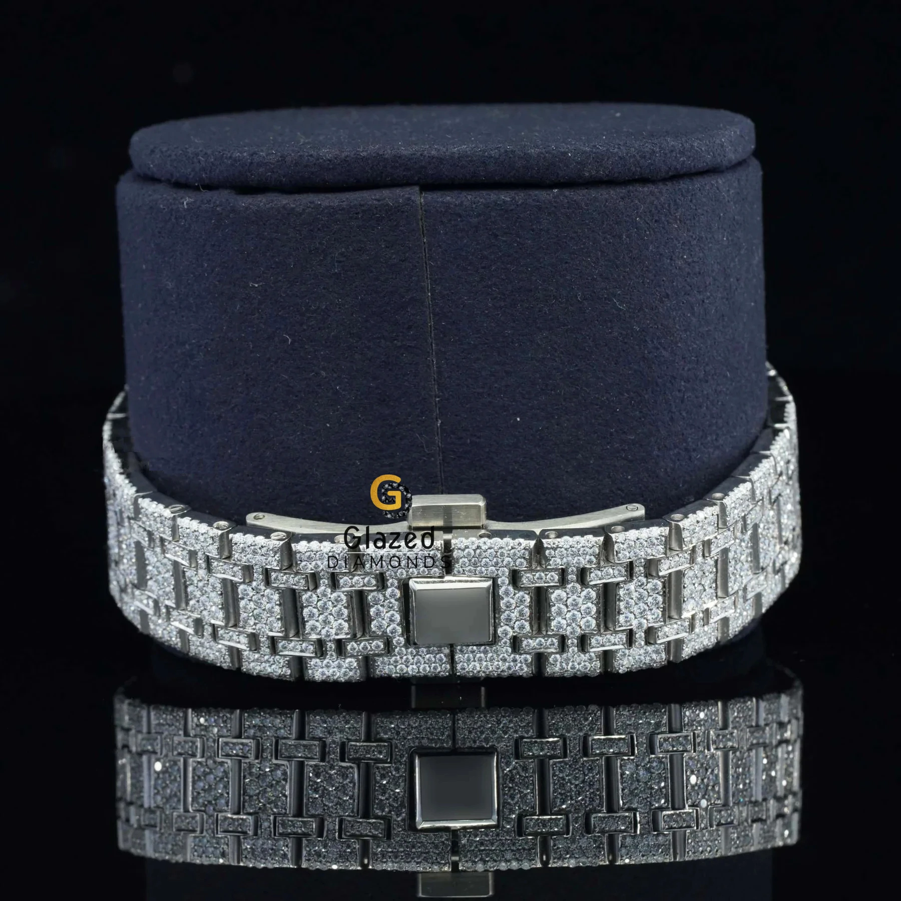 Hip Hop Watch For Enhancing Mens Wrist Beauty In Round Brilliant Cut Lab Grown Diamond Enhancing vvs Clarity