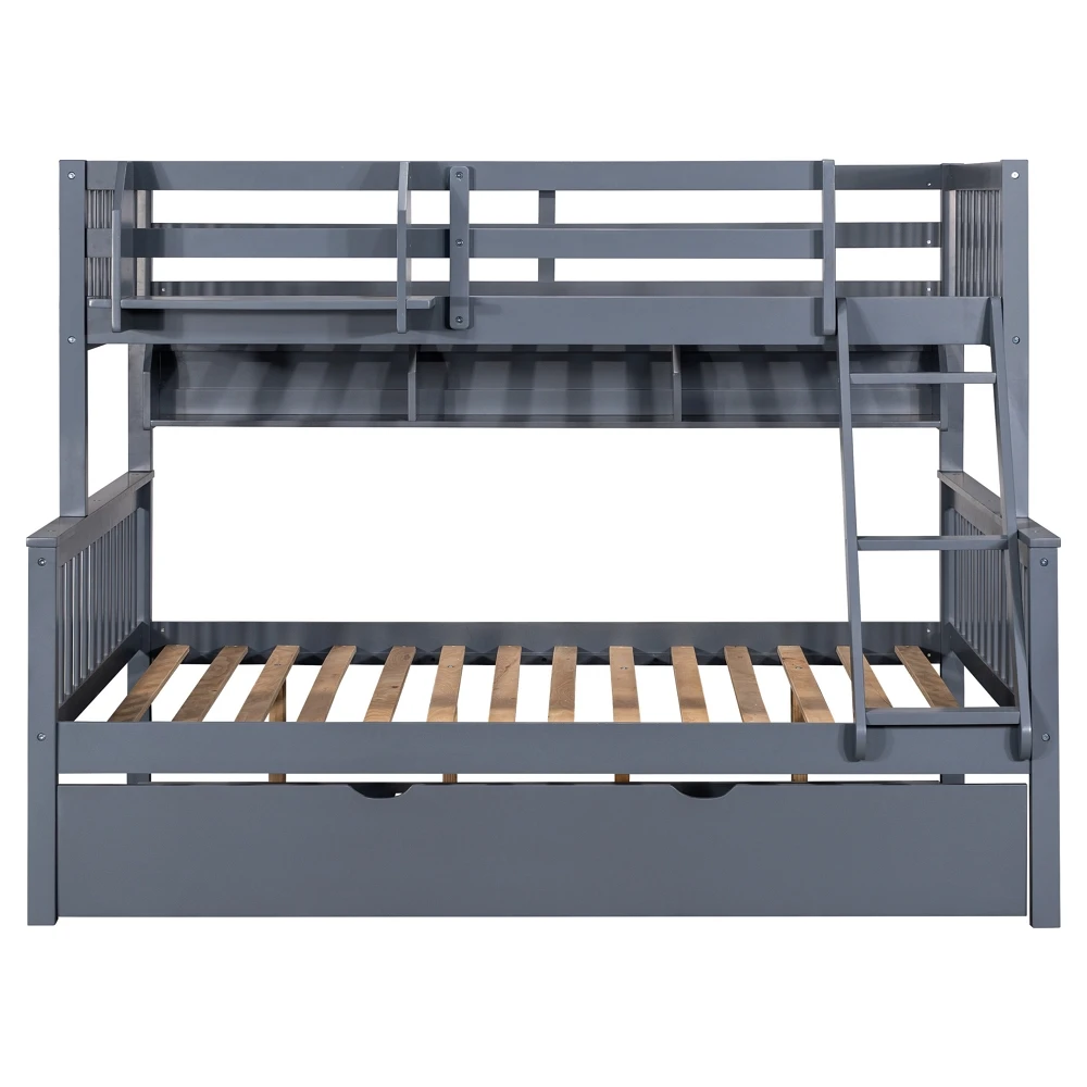 TWIN FULL BUNK BED WITH TRUNDLE Metal Iron Bunk Beds For Bedroom Furniture Modern Style for Home Best Price
