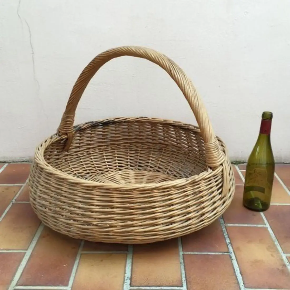 Fruits Vegetable Storage Rattan Basket With Handle Made In India Unique Selling Plastic Multifunctional Kitchenware Basket