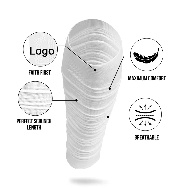 Custom Baseball Rugby Calf Compression Knee Sleeve Basketball Football Scrunch Leg Sleeves Soccer Socks