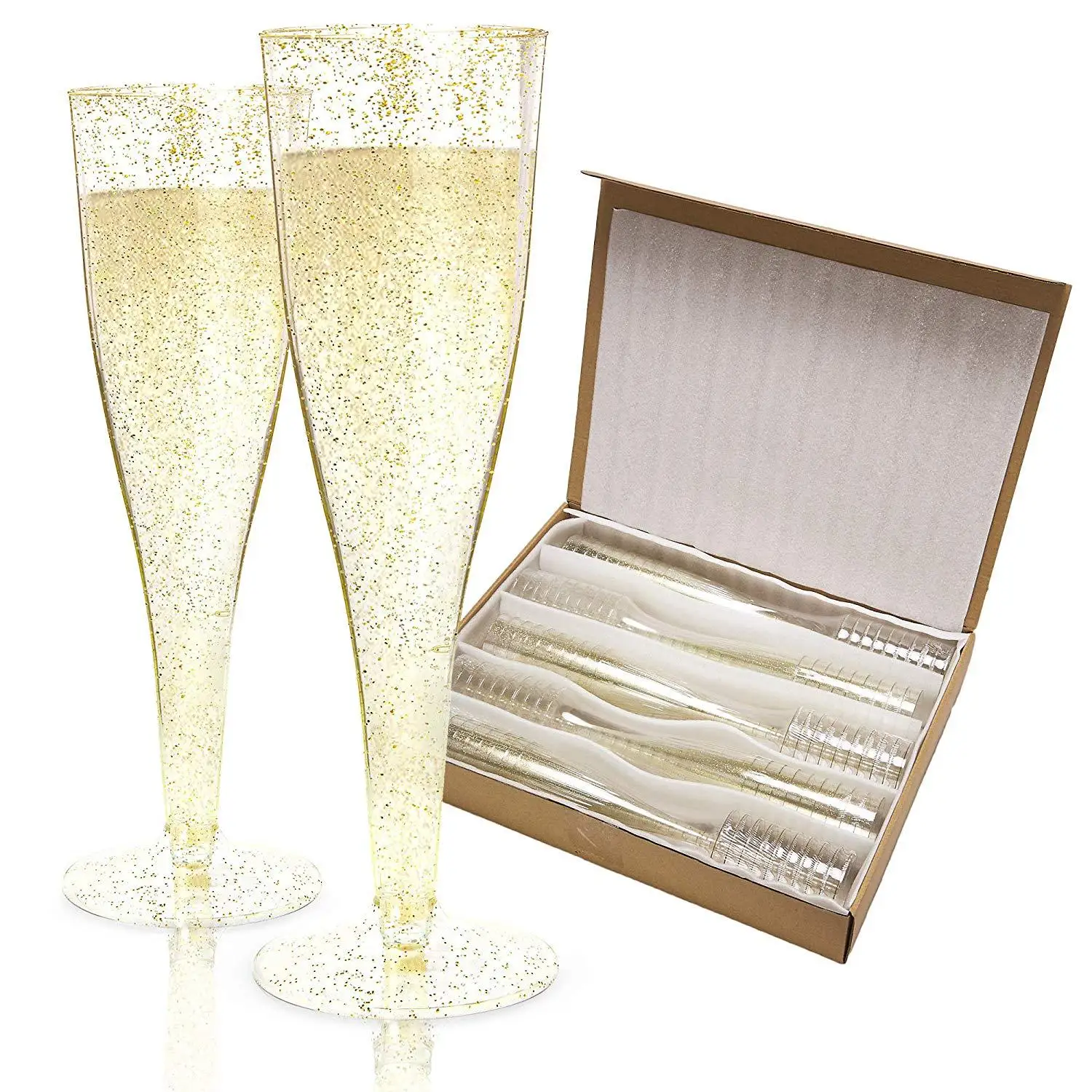 Decorative Fancy Wholesale Creative Quality Wedding Luxury Custom Plastic Flutes Champagne Glasses