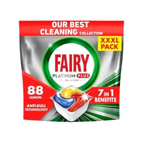 Fairy Platinum Plus Dishwasher Tablets All in One, 88 Pcs, Lemon Fragrance, Gloss and Prevent Stone