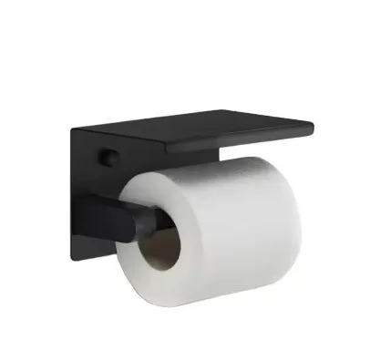 Hotel luxury wall mount metal waterproof square toilet tissue paper holder black matt tissue paper dispenser top trending