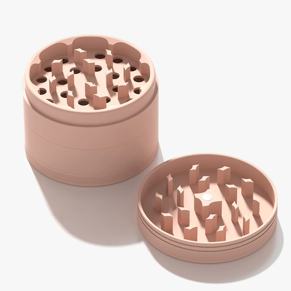 Premium Matte Herb Grinder Free Custom Logo Wholesale 63MM 4Parts Aluminum Manual Metal Herb Grinder for Spice Mill and Herbs