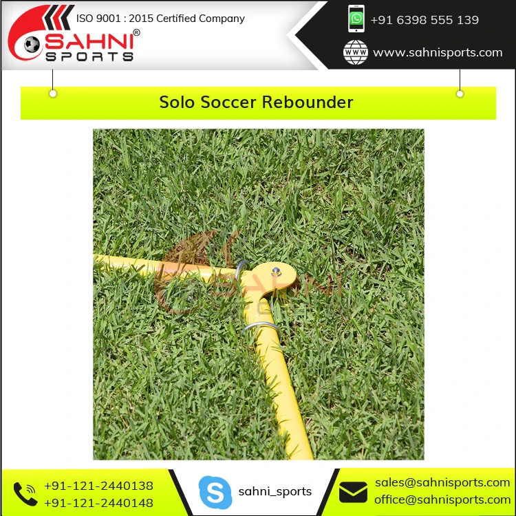 Portable Soccer Rebounder Training Equipment for Kids Metal Frame with Sturdy Base Fiberglass Poles Solo Football Practice Tool