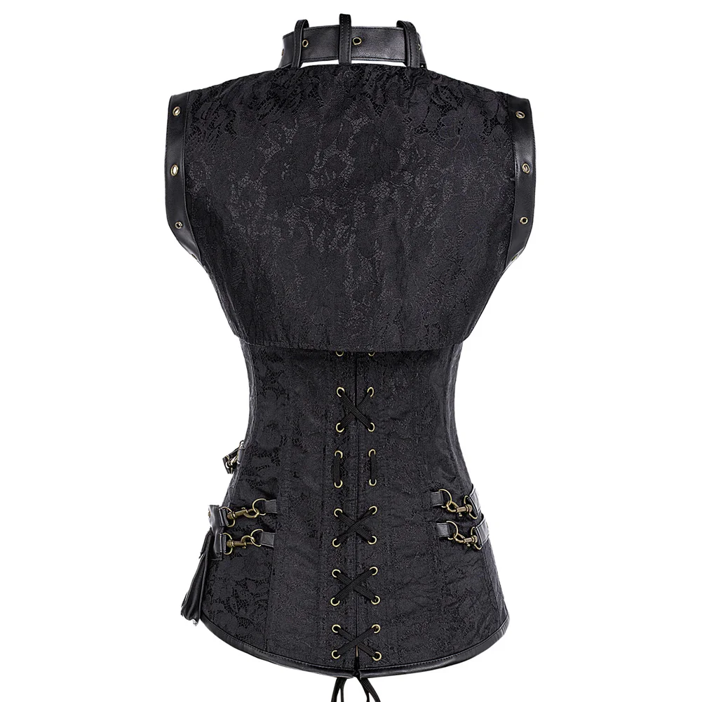 OEM enaissance Body Shape Costume Strapless Jacket+G-String+Bag Corset Top For Women Gothic
