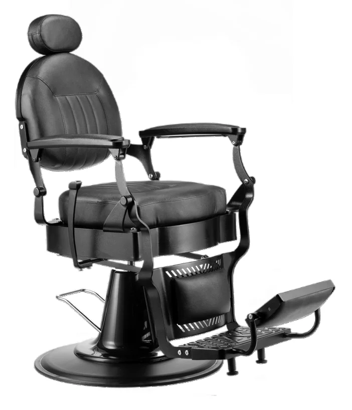 WMARK Chair Barber Vintage Heavy Duty Reclining Salon Chair Hydraulic Pump Metallic Professional Barber Chair For Men Use