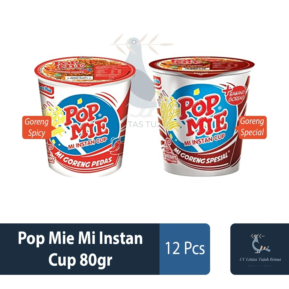 Чашка Мгновенной Печати Pop Mie Mi Instan Cup 80 г лапша с особым ароматом гогор легкая в приготовлении