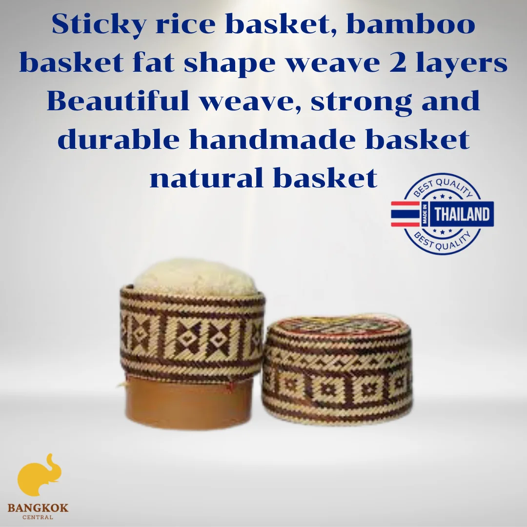 Kratip - Small Sticky Rice Bamboo Serving Basket Handmade Basket from Thailand Wholesale natural basket