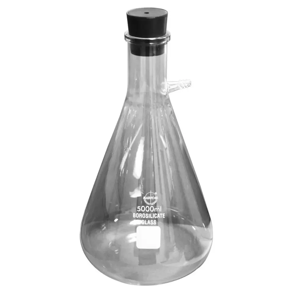 Фильтрующая колба с болтовым горлышком и трубкой, Высококачественная лабораторная стеклянная колба из боросиликатного стекла, колбы Radical