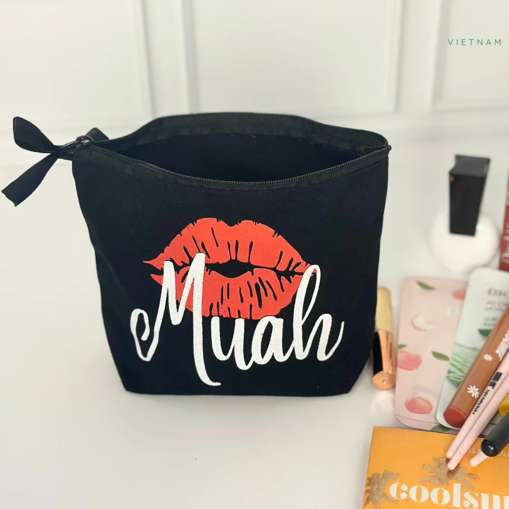 Макияж и косметический мешочек из переработанного хлопка холст