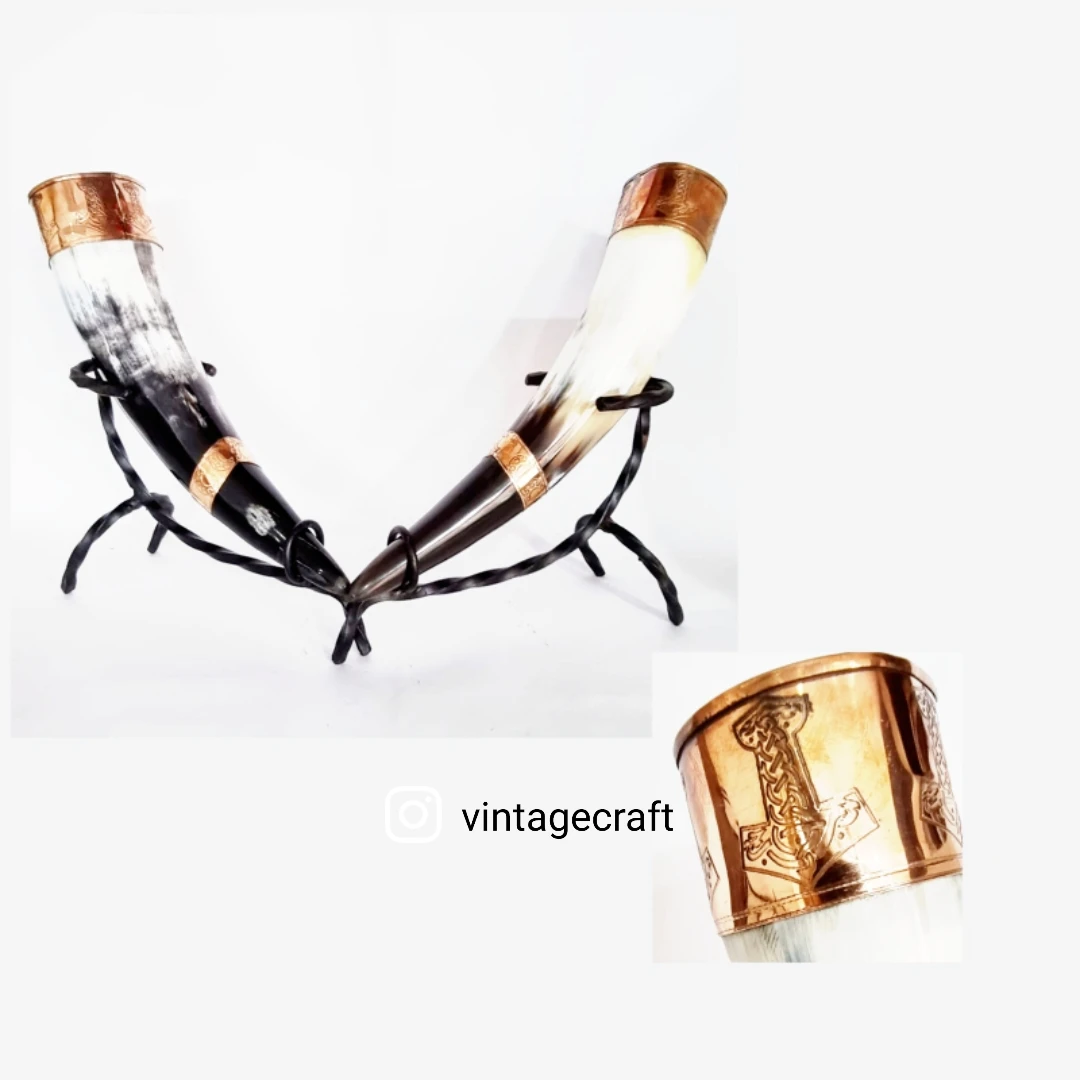 New  Viking Ship style Carved Viking Drinking Horn Handcrafted drinking horn Beer Mead Ale Customized Hand Carving