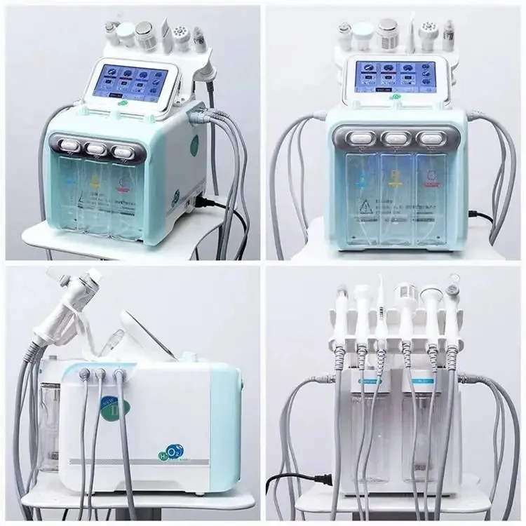 6 In 1 H2O2 Water Oxygen Peel Hydra Skin Scrubber Ultrasonic Peeling Blackhead Removal Exfoliator