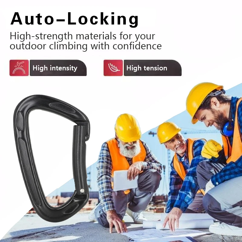 Jensan Hot Sale 22KN Aluminum Auto Locking Multifunction Spring Carabiner Clips Hook For Climbing
