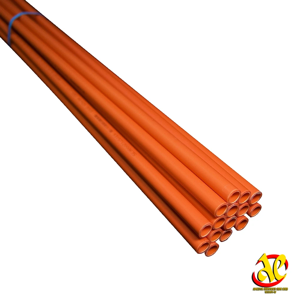 Best Seller Orange Coating Galvanized Iron Conduit Tube Size 3/4 Inch 3.81 Meter Variety Lengths and Diameters