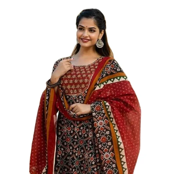 Shalwar Kameez Panjabi Outfit For Women Suit Set Digital Print Cotton Salwar Suit Readymade Dress