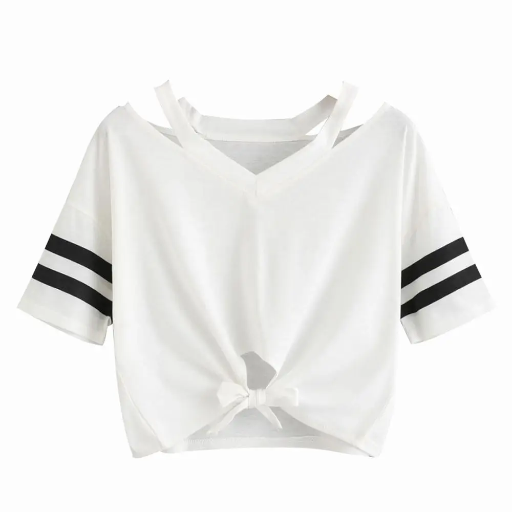 New Style Training Crop Top T Shirt Custom Printing Women Casual Fashion T Shirt Plain Women T Shirt