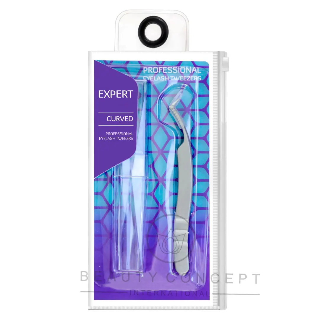 Bulk Private Label Professional Eyelash Extension Tweezers Stainless Steel Pointed Fiber High Eyelash Tools Beautiful Packaging
