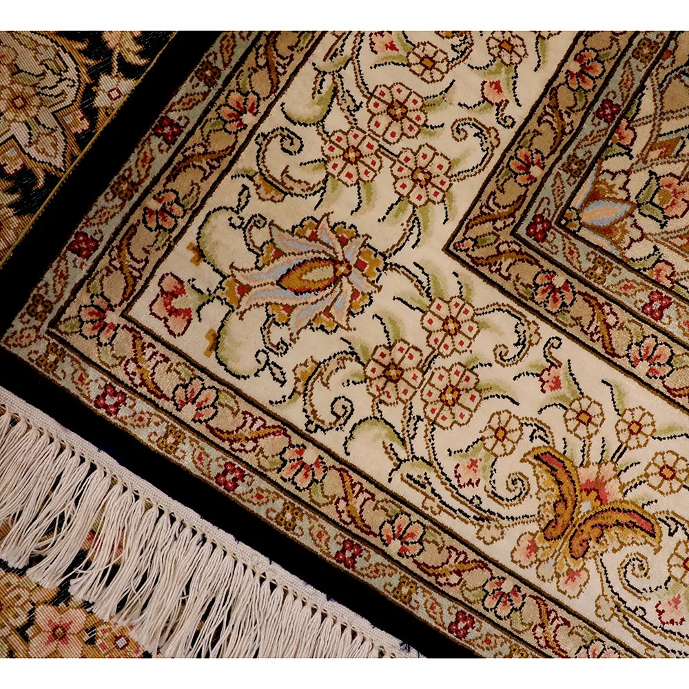 Yuxiang 4.5x6.5ft Hand Knotted Small Size Pakistan Rug Handcraft Silk Carpet 100% Silk Area Rugs Made In China