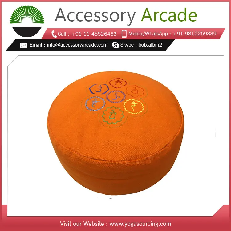 High Selling Latest Brand New Product Zafu  Meditation Round Cushion- Solid color top Emb At Good Price From Trusted Supplier