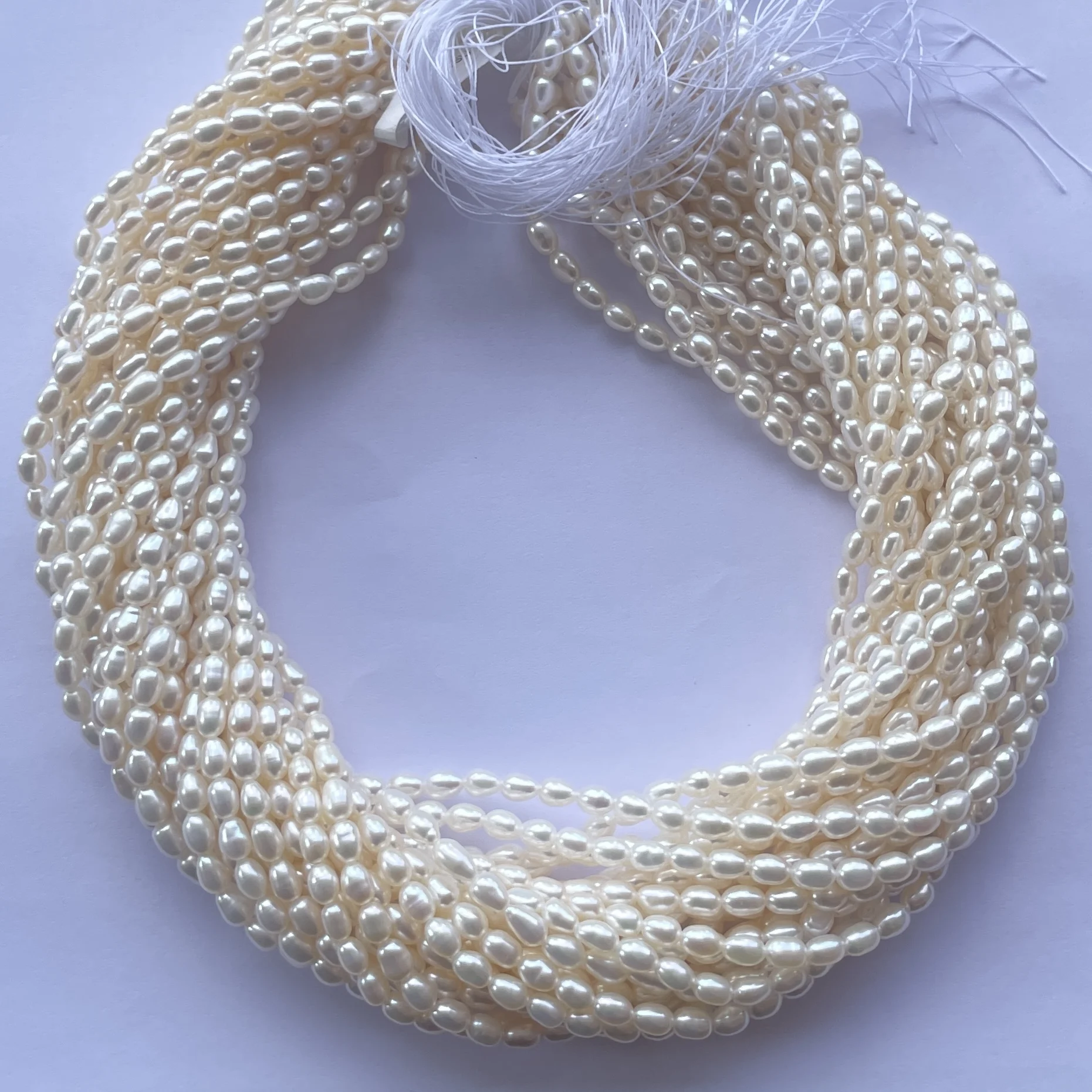 4mm 5mm Natural White Cream Color Freshwater Pearl Stone Rice Beads Strands Strings from Manufacturer Online India Alibaba 2024