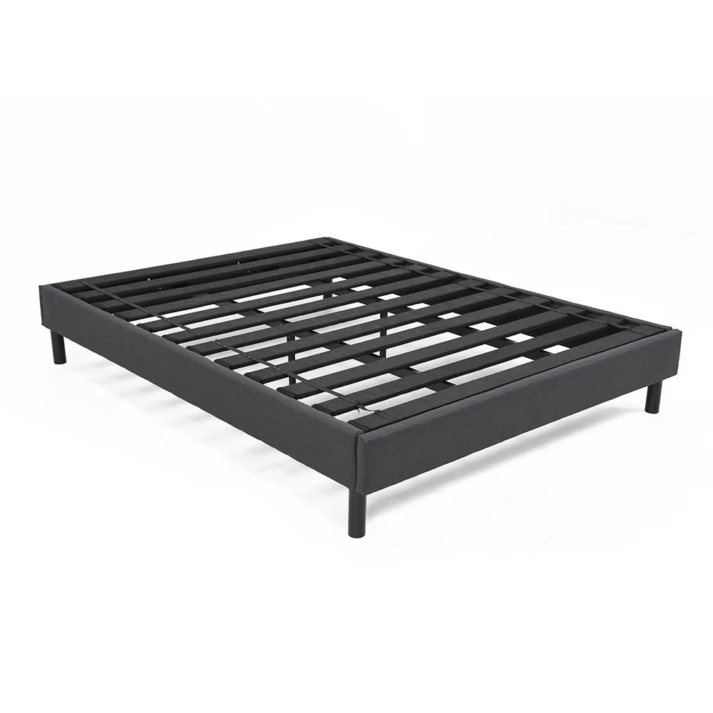 Rondure UFG 2P Upholstered Platform Bed Frame Mattress Foundation Wood Slat Support Tool-less Assembly Bed Frame
