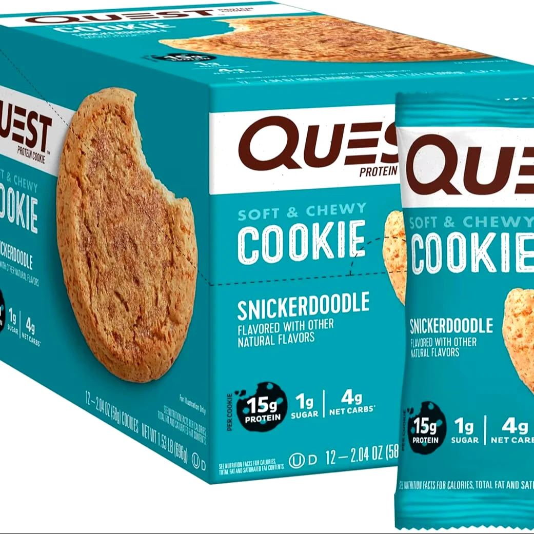 Quest Nutrition Snickerdoodle Protein Cookie, High Protein, Low Carb, Gluten Free, 12Count