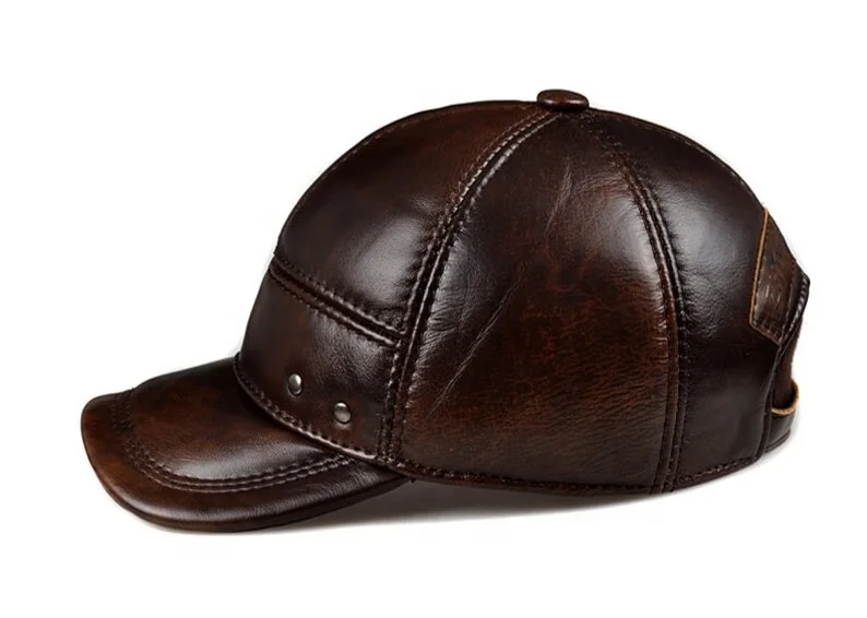 Genuine Leather Wholesale Hot Water Wash Wholesale Genuine Leather Baseball Cap For Men LC-0057